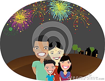 Happy Indian family Vector Illustration