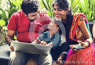 A happy Indian family spending time together Stock Photo