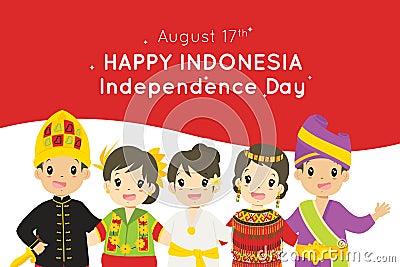 Happy Indonesia Independence Day, August 17th vector design. Vector Illustration