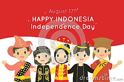 Happy Indonesia Independence Day, August 17th vector design. Vector Illustration