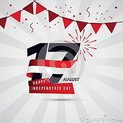 Happy Indonesia Independence Day 17 August Vector Template Design Vector Illustration