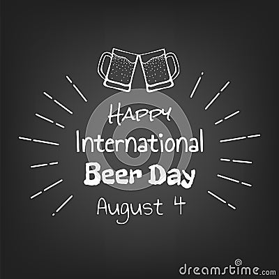 Happy international beer day Vector Illustration