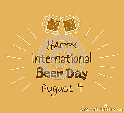 Happy international beer day Vector Illustration