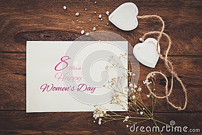 Happy International Women Day, March 8, celebration greeting Stock Photo