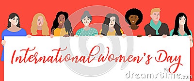 Happy International Women`s Day, 8th March Vector Illustration