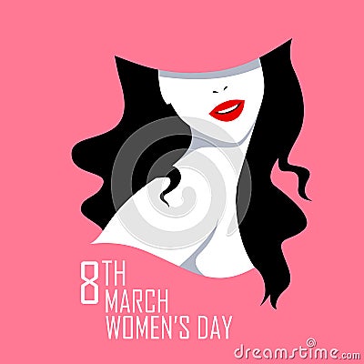 Happy International Womens Day 8th March greetings background Vector Illustration