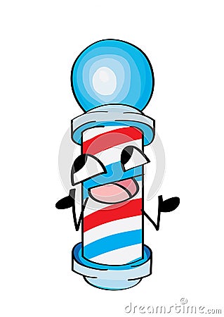 Happy internet meme illustration of barber pole light Cartoon Illustration