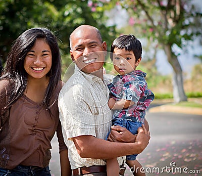 Happy Island Family Stock Photo