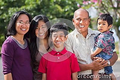 Happy Island Family Stock Photo