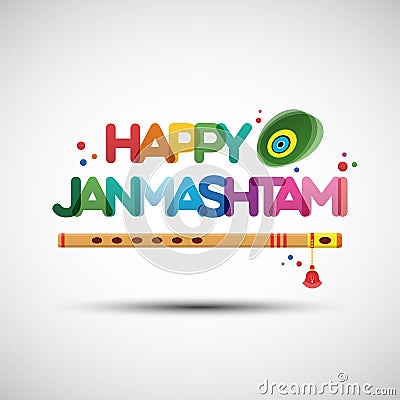 Happy Janmashtami greeting card design Vector Illustration