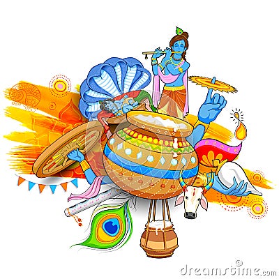 Happy Janmashtami Vector Illustration