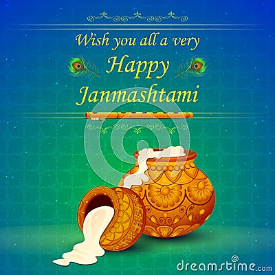 Happy Janmashtami wallpaper background Vector Illustration