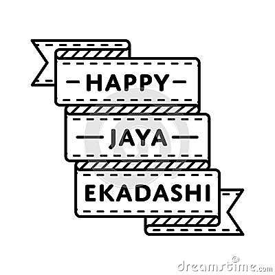 Happy Jaya Ekadashi greeting emblem Cartoon Illustration