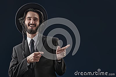 Emotional cheerful jew Stock Photo