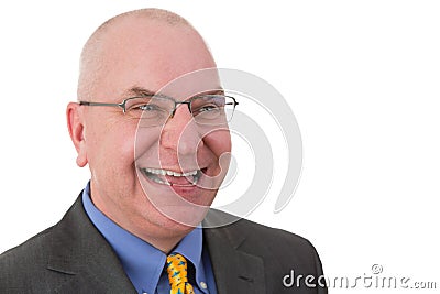 Happy jovial businessman Stock Photo