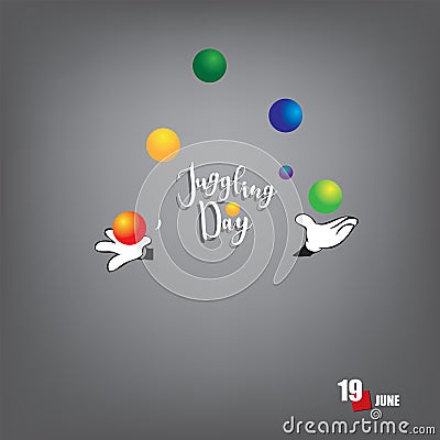 Happy Juggling Day Vector Illustration