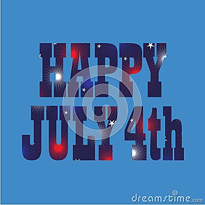 Happy July 4th fireworks pattern Stock Photo