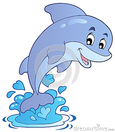 Happy jumping dolphin Vector Illustration