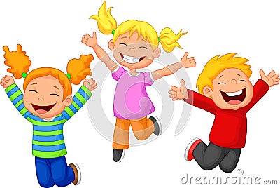 Happy kid cartoon Vector Illustration