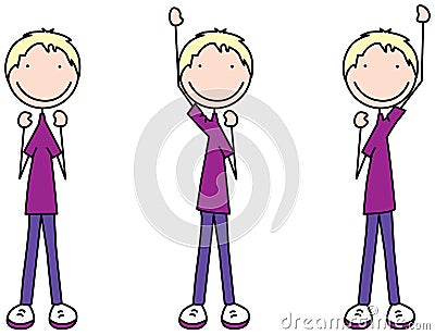 Happy kid exercises Vector Illustration