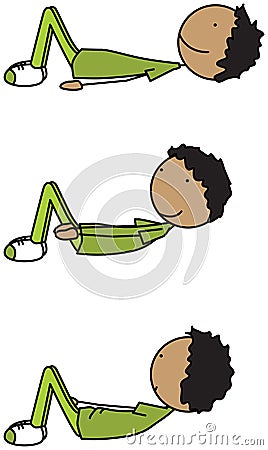 Happy kid exercises Vector Illustration