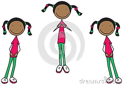 Happy kid exercises Vector Illustration