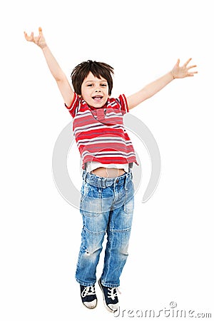 Happy kid jumping Stock Photo
