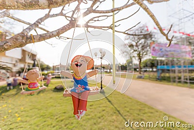 Happy kid sculpture Stock Photo