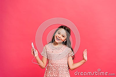 Happy kid with smartphone Stock Photo