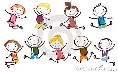 Happy kids Vector Illustration