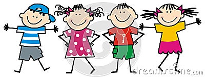 Happy kids Vector Illustration