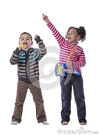 Happy Kids Music Stock Photo