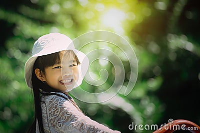 Happy of kids playing at the park Stock Photo