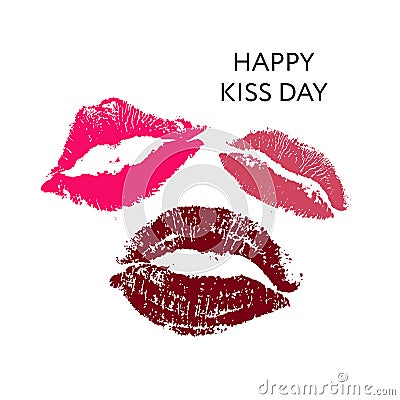 Happy kiss day. lips pomade Vector Stock Photo