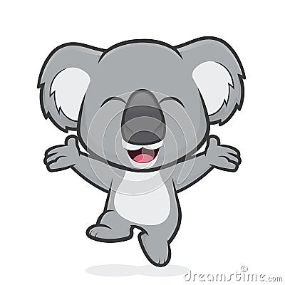 Happy koala jumping Vector Illustration