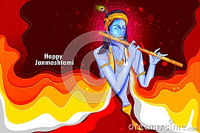 Happy Krishna Janmashtami background Vector Illustration