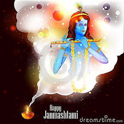 Happy Krishna Janmashtami background Vector Illustration