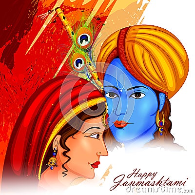 Happy Krishna Janmashtami background Vector Illustration