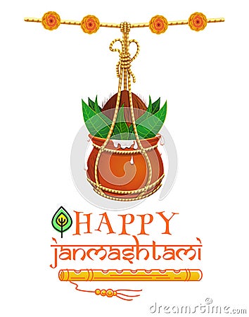 Happy Krishna Janmashtami design Vector Illustration