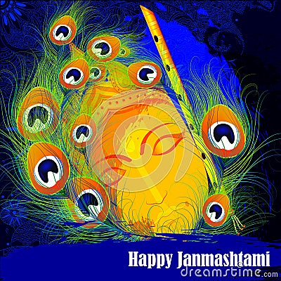 Happy Krishna Janmashtami Vector Illustration