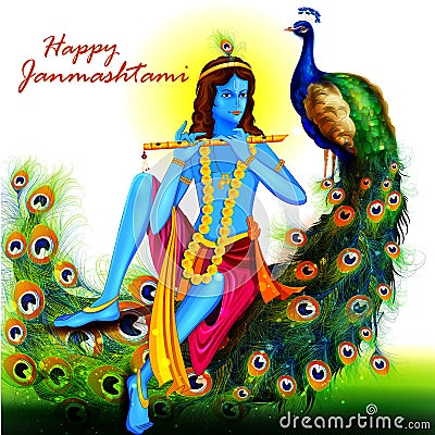 Happy Krishna Janmashtami Vector Illustration