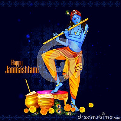 Happy Krishna Janmashtami Vector Illustration