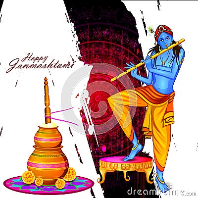 Happy Krishna Janmashtami Vector Illustration