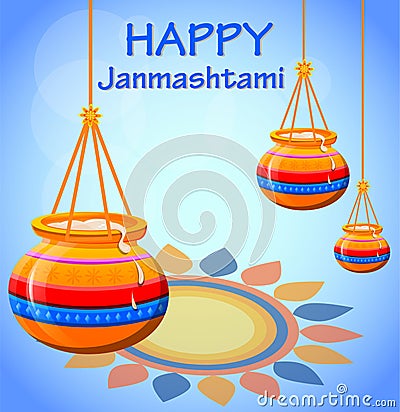 Happy Krishna Janmashtami. Vector Illustration