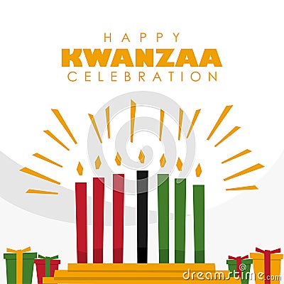 happy kwanzaa celebration poster template vector Vector Illustration