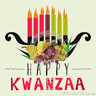 Happy Kwanzaa greeting card, background Vector Illustration