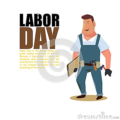 Happy Labor Day banner. Design template. Vector illustration - Vector Vector Illustration