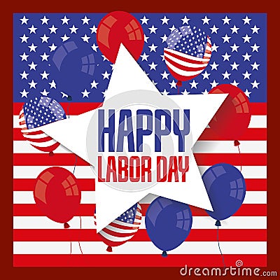 Happy labor day card Vector Illustration