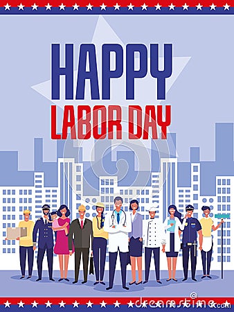 Happy labor day card Vector Illustration