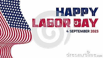 happy labor day design, with american flag theme and unique font, editable vector Vector Illustration